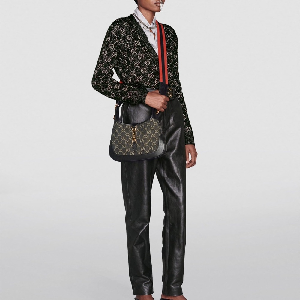authentic gucci small Jackie 1961 black denim bag - Picture 6 of 7